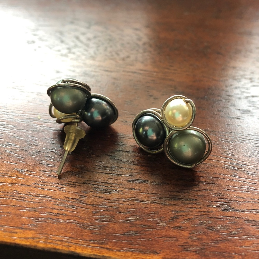 Pearl stud earrings